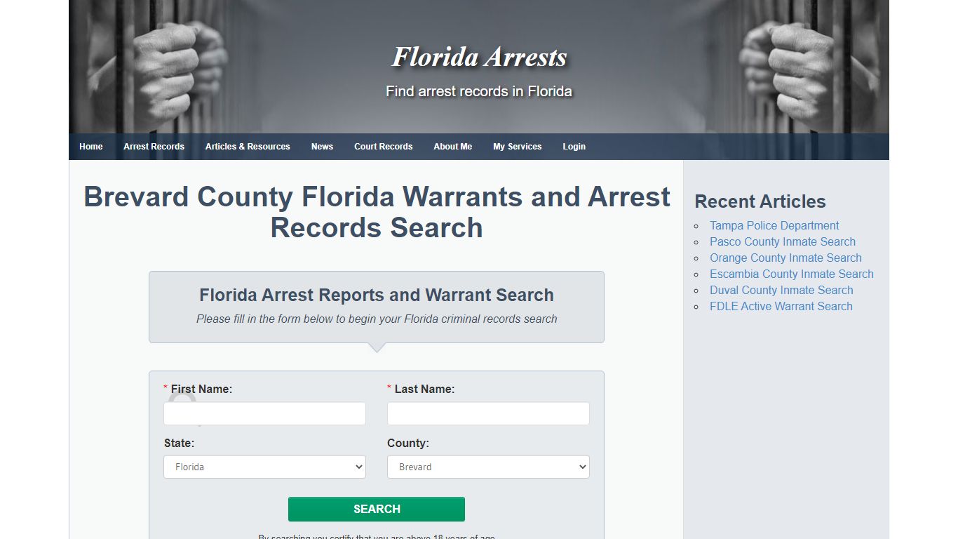 Brevard County Florida Warrants and Arrest Records Search