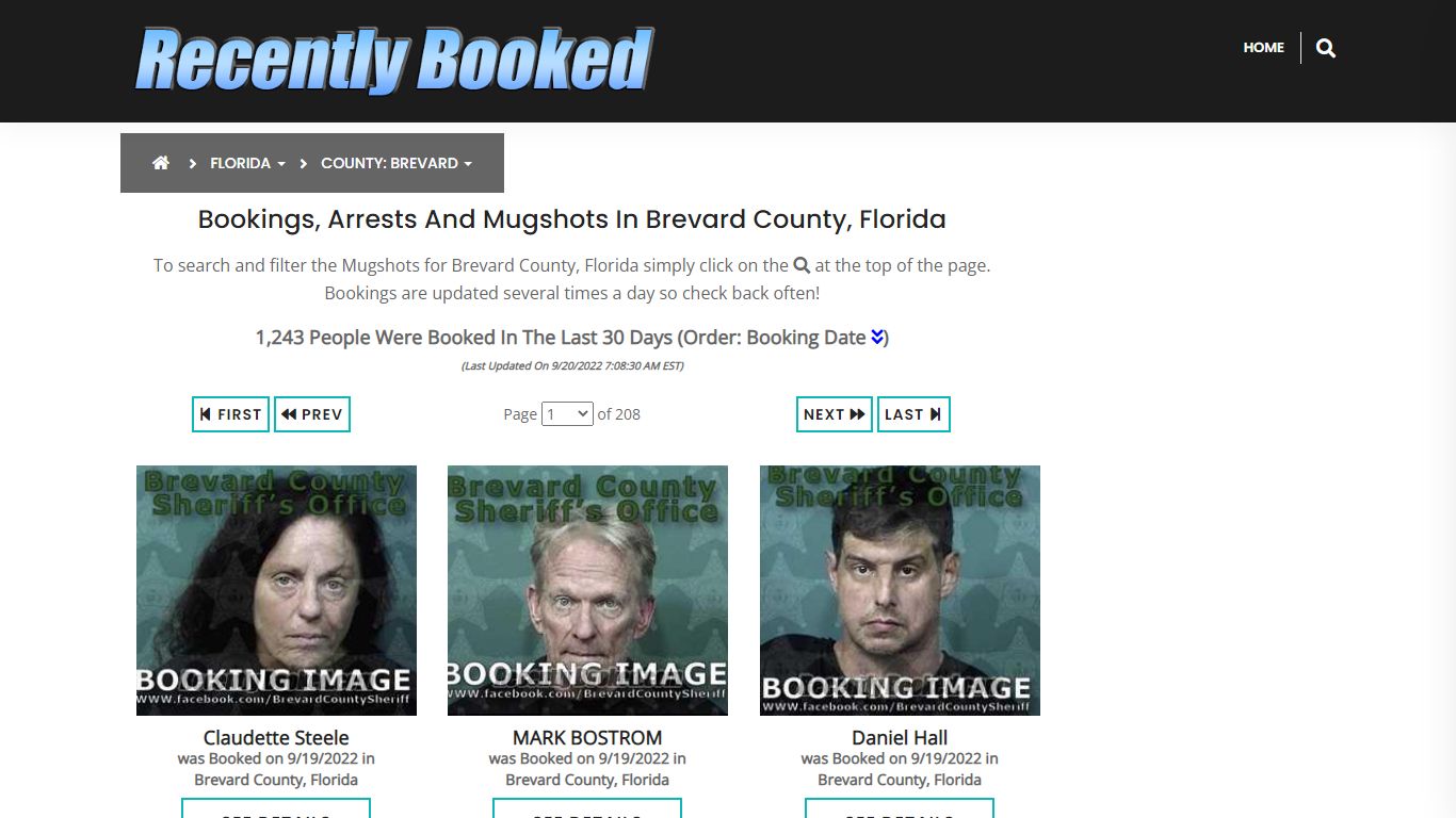 Recent bookings, Arrests, Mugshots in Brevard County, Florida